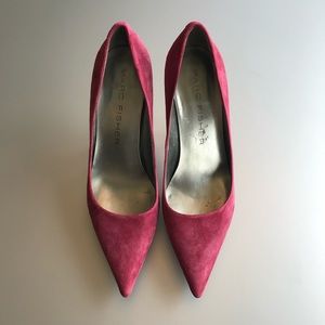 Marc Fisher Deep Red Suede Heels